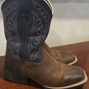 Brown and Navy Western Boots